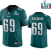 Men’s Philadelphia Eagles #69 Landon Dickerson Green Super Bowl LVII Patch Vapor Untouchable Limited Stitched Jersey