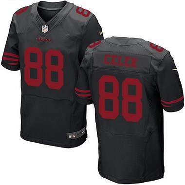 Men’s San Francisco 49ers #88 Garrett Celek Black Alternate 2015 NFL Nike Elite Jersey