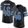 Men’s Detroit Lions #46 Michael Burton Black 2016 Color Rush Stitched NFL Nike Limited Jersey