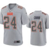 Men’s Cleveland Browns #24 Nick Chubb Gray Atmosphere Fashion Stitched Game Jersey