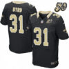 Men’s New Orleans Saints #31 Jairus Byrd Black 50th Season Patch Stitched NFL Nike Elite Jersey