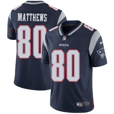 Nike New England Patriots #80 Jordan Matthews Navy Blue Team Color Men’s Stitched NFL Vapor Untouchable Limited Jersey