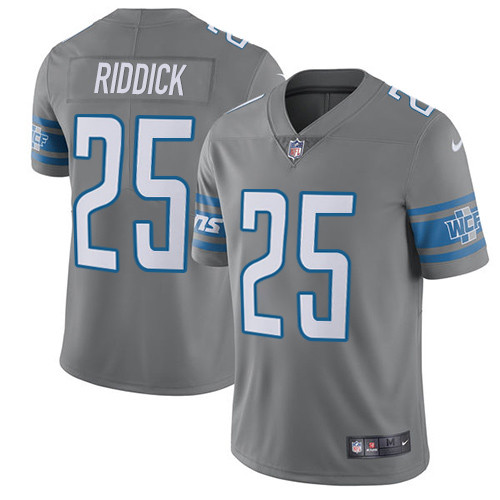 Men’s Nike Detroit Lions #25 Theo Riddick Elite Steel Rush NFL Jersey
