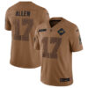 Men’s Buffalo Bills #17 Josh Allen 2023 Brown Salute To Service Limited Football Stitched Jersey