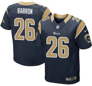 Men’s St. Louis Rams #26 Mark Barron Navy Blue Team Color NFL Nike Elite Jersey