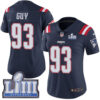 #93 Limited Lawrence Guy Navy Blue Nike NFL Women’s Jersey New England Patriots Rush Vapor Untouchable Super Bowl LIII Bound