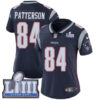 #84 Limited Cordarrelle Patterson Navy Blue Nike NFL Home Women’s Jersey New England Patriots Vapor Untouchable Super Bowl LIII Bound