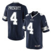 Men’s Dallas Cowboys #4 Dak Prescott Navy Blue Team Color Stitched NFL Nike Game Jersey