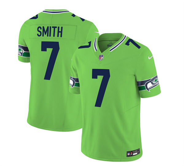 Men’s Seattle Seahawks #7 Geno Smith 2023 F.U.S.E. Green Limited Football Stitched Jersey