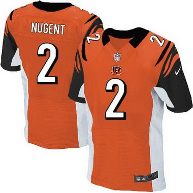 Men’s Cincinnati Bengals #2 Mike Nugent Orange Alternate NFL Nike Elite Jersey