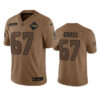 Men’s Seattle Seahawks #67 Charles Cross 2023 Brown Salute To Service Limited Football Stitched Jersey