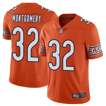 Bears #32 David Montgomery Orange Men’s Stitched Football Limited Rush Jersey