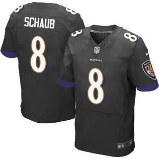 Men’s Baltimore Ravens #8 Matt Schaub Black Alternate NFL Nike Elite Jersey