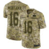 Nike 49ers #16 Joe Montana Camo Men’s Stitched NFL Limited 2018 Salute To Service Jersey