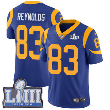 Men’s Los Angeles Rams #83 Josh Reynolds Royal Blue Nike NFL Alternate Vapor Untouchable Super Bowl LIII Bound Limited Jersey
