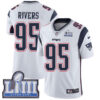 #95 Limited Derek Rivers White Nike NFL Road Men’s Jersey New England Patriots Vapor Untouchable Super Bowl LIII Bound