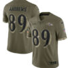 Men’s Baltimore Ravens #89 Mark Andrews 2022 Olive Salute To Service Limited Stitched Jersey