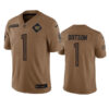 Men’s Washington Commanders #1 Jahan Dotson 2023 Brown Salute To Service Limited Football Stitched Jersey