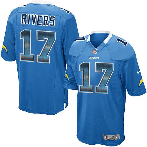 Nike Chargers #17 Philip Rivers Electric Blue Alternate Men’s Stitched NFL Limited Strobe Jersey