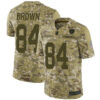 Men’s Oakland Raiders #84 Antonio Brown Camo Stitched Football Limited 2018 Salute To Service Jersey