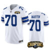 Men’s Dallas Cowboys #70 Zack Martin White 2023 F.U.S.E. NFC East Champions Patch Football Stitched Jersey