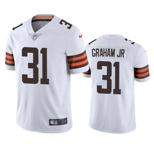 Men’s Cleveland Browns #31 Thomas Graham Jr. White Vapor Untouchable Limited Stitched Jersey