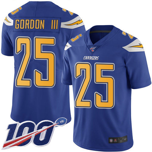 Chargers #25 Melvin Gordon III Electric Blue Men’s Stitched Football Limited Rush 100th Season Jersey