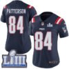 #84 Limited Cordarrelle Patterson Navy Blue Nike NFL Women’s Jersey New England Patriots Rush Vapor Untouchable Super Bowl LIII Bound