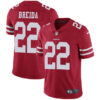 Nike 49ers #22 Matt Breida Red Team Color Men’s Stitched NFL Vapor Untouchable Limited Jersey