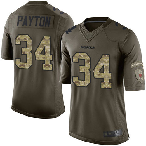 Bears #34 Walter Payton Green Men’s Stitched Football Limited 2015 Salute to Service Jersey