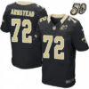 Men’s New Orleans Saints #72 Terron Armstead Black 50th Season Patch Stitched NFL Nike Elite Jersey