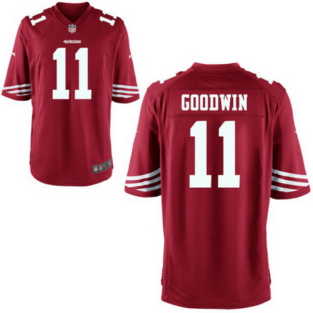Men’s San Francisco 49ers #11 Marquise Goodwin Scarlet Red Team Color Stitched NFL Nike Game Jersey