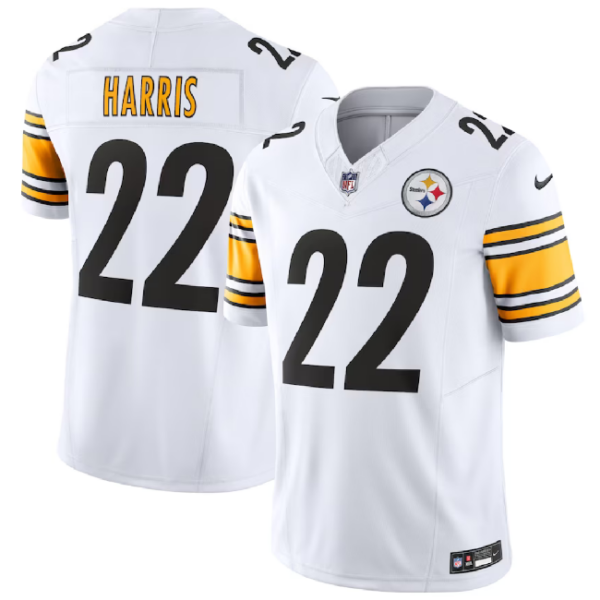 Men’s Pittsburgh Steelers #22 Najee Harris White 2023 F.U.S.E. Vapor Untouchable Limited Football Stitched Jersey