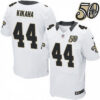 Men’s New Orleans Saints #44 Hau’oli Kikaha White 50th Season Patch Stitched NFL Nike Elite Jersey