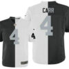 Men’s Oakland Raiders #4 Derek Carr Black With White Two Tone Elite Jersey