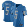 Nike Lions #5 Matt Prater Blue Team Color Men’s Stitched NFL Limited Jersey