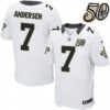 Men’s New Orleans Saints #7 Morten Andersen White 50th Season Patch Stitched NFL Nike Elite Jersey