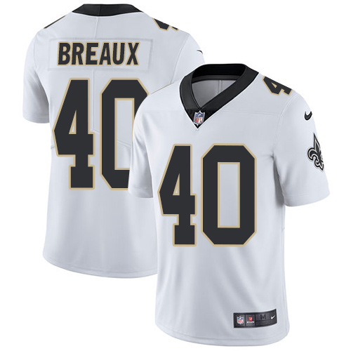 Nike New Orleans Saints #40 Delvin Breaux White Men’s Stitched NFL Vapor Untouchable Limited Jersey