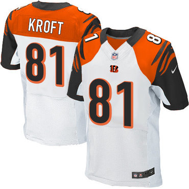 Nike Bengals #81 Tyler Kroft White Men’s Stitched NFL Elite Jersey