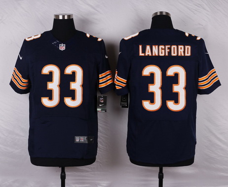 Men’s Chicago Bears #33 Jeremy Langford Navy Blue Team Color NFL Nike Elite Jersey