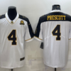 Men’s Dallas Cowboys #4 Dak Prescott White Gold Edition With 1960 Patch Limited Stitched Football Jersey