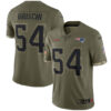 Men’s New England Patriots #54 Tedy Bruschi 2022 Olive Salute To Service Limited Stitched Jersey