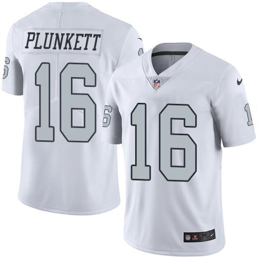 Nike Raiders #16 Jim Plunkett White Men’s Stitched NFL Limited Rush Jersey