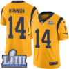 Men’s Los Angeles Rams #14 Sean Mannion Gold Nike NFL Rush Vapor Untouchable Super Bowl LIII Bound Limited Jersey
