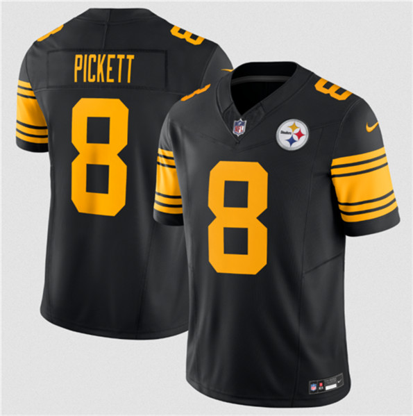 Men’s Pittsburgh Steelers #8 Kenny Pickett Black 2023 F.U.S.E. Color Rush Limited Stitched Jersey