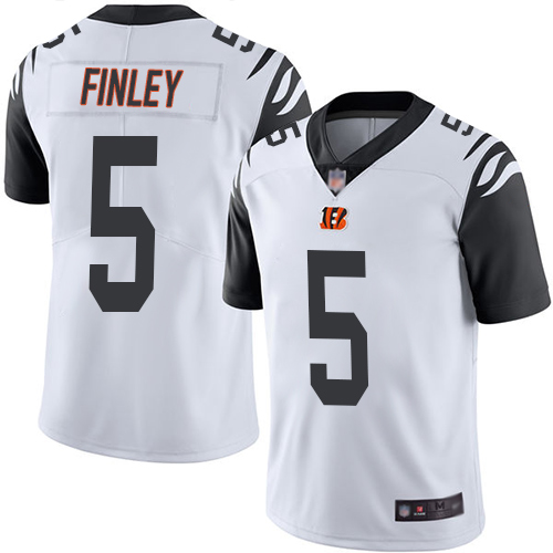 Bengals #5 Ryan Finley White Men’s Stitched Football Limited Rush Jersey
