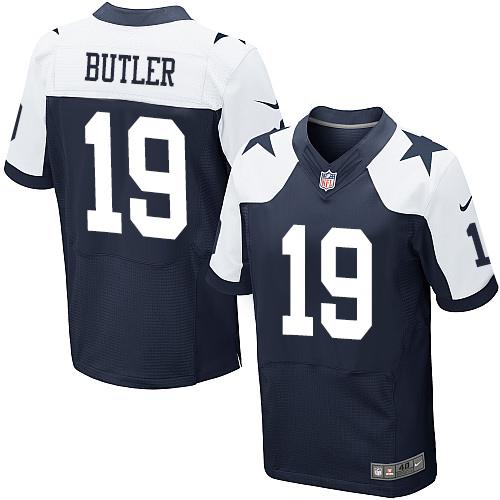 Nike Cowboys #19 Brice Butler Navy Blue Thanksgiving Throwback Men’s Stitched NFL Elite Jersey