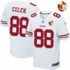 Men’s San Francisco 49ers #88 Garrett Celek White 70th Anniversary Patch Stitched NFL Nike Elite Jersey