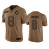 Men’s Las Vegas Raiders #8 Josh Jacobs 2023 Brown Salute To Service Limited Football Stitched Jersey