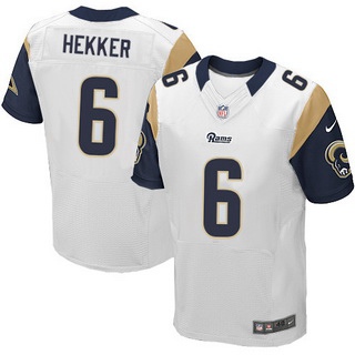 Men’s St. Louis Rams #6 Johnny Hekker White Road NFL Nike Elite Jersey